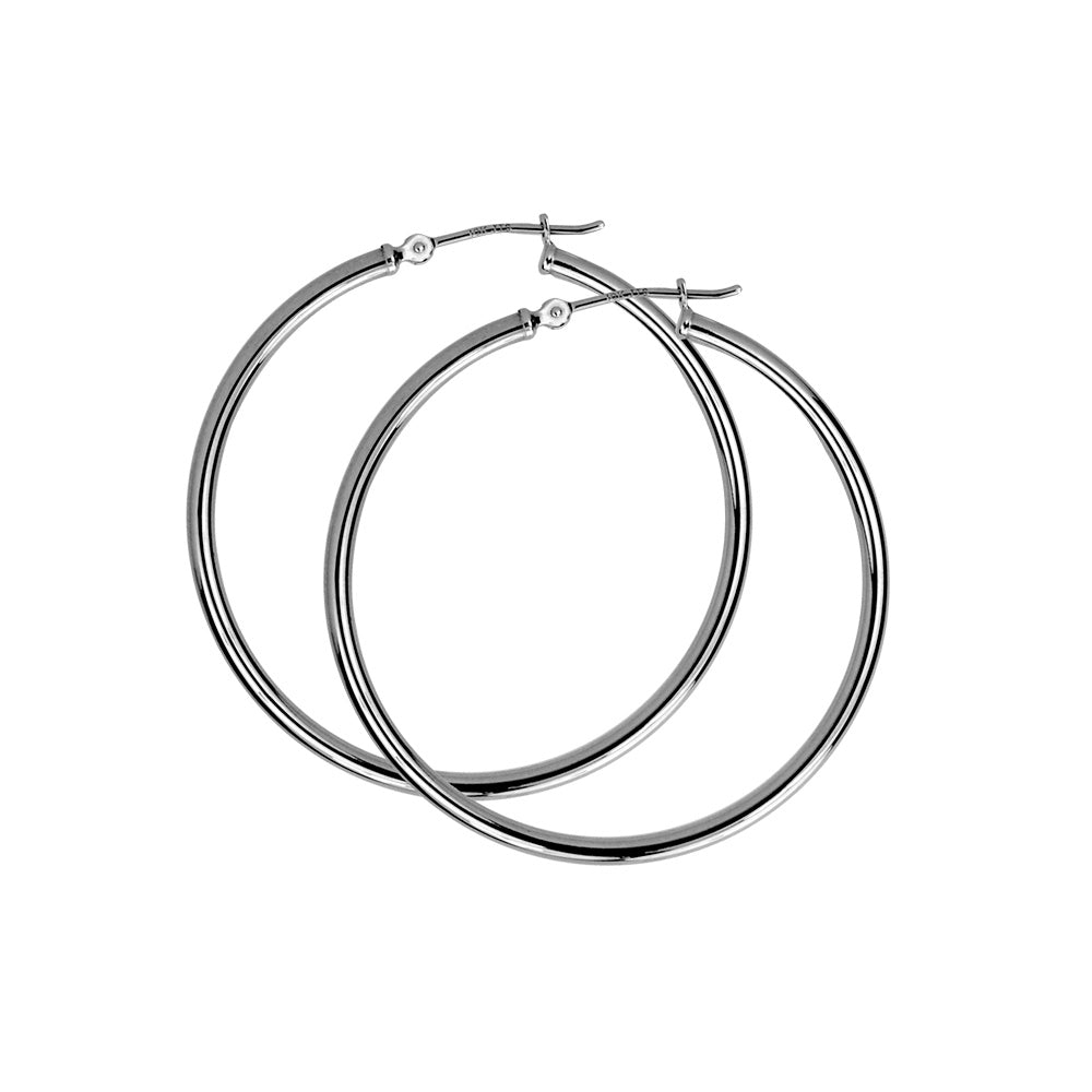 40MM Hoop Earrings in 10kt White Gold