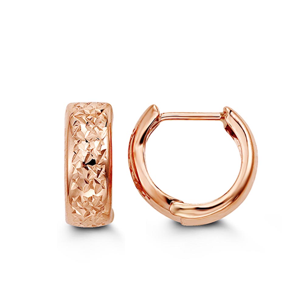 12MM Huggies Hoop Earrings in 10kt Rose Gold