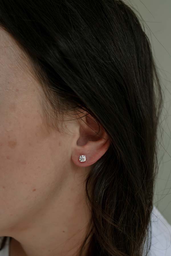 Earrings with 1.00 Carat TW of Lab Created Diamonds in 14kt White Gold