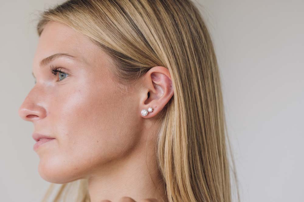 Martini Stud Earrings with 2.50 Carat TW of Lab Created Diamonds in 14kt White Gold