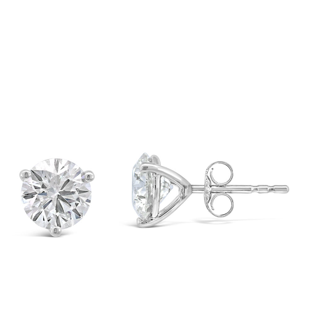 Martini Stud Earrings with 2.50 Carat TW of Lab Created Diamonds in 14kt White Gold