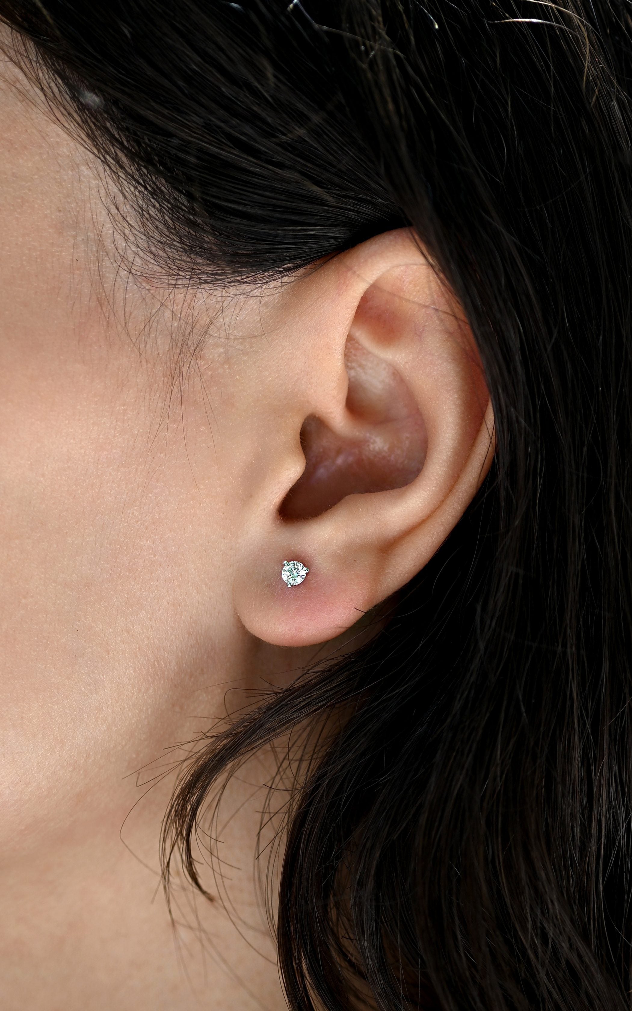 Round Martini Stud Earrings with .30 Carat TW of Lab Created Diamonds in 10kt White Gold