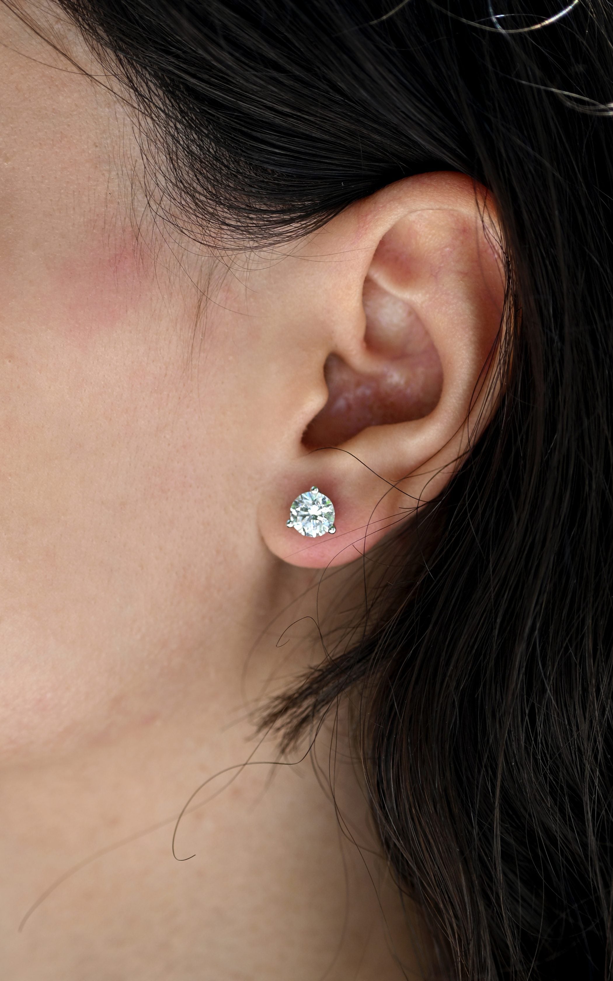 Round Martini Stud Earrings with 2.00 Carat TW of Lab Created Diamonds in 10kt White Gold