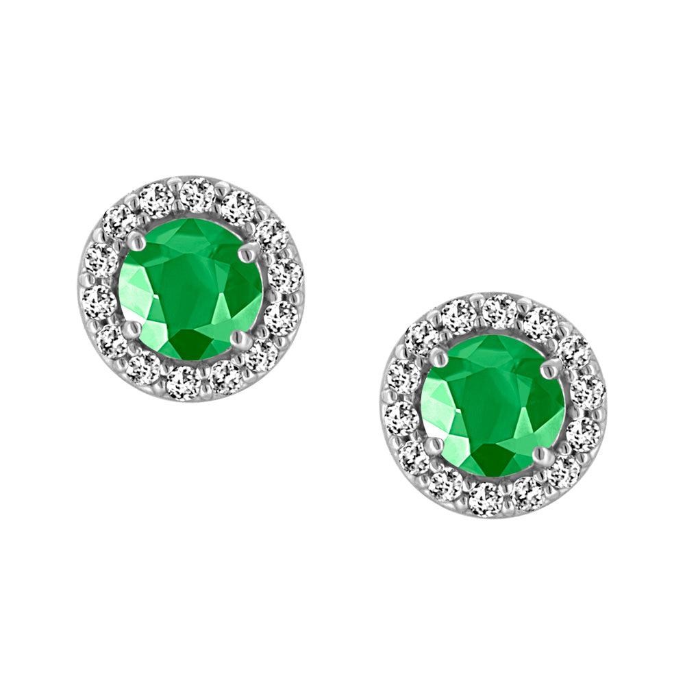 Birthstone Set Bundle with Created Emerald and Cubic Zirconia in Sterling Silver