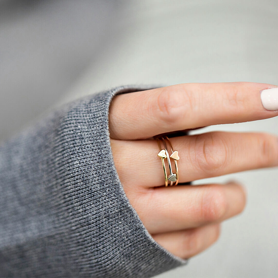 Everyday Stacking Mini Heart Ring in 10kt Rose Gold