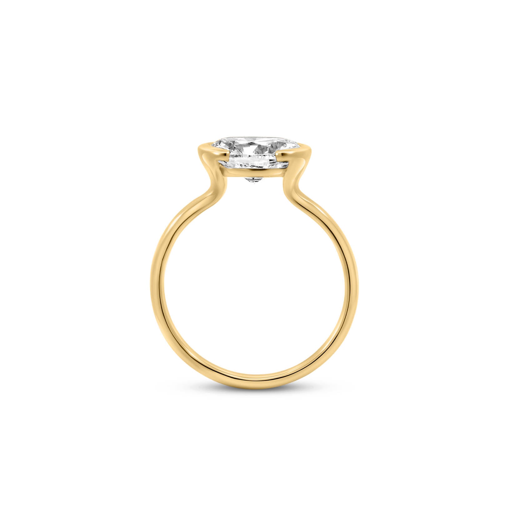 Engagement Ring with 1.50 Carat Lab-grown in 14kt Yellow Gold