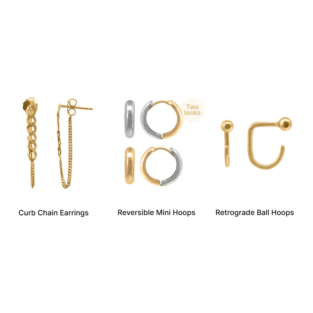 Start Your Stack Earring Edition in 10kt Yellow Gold