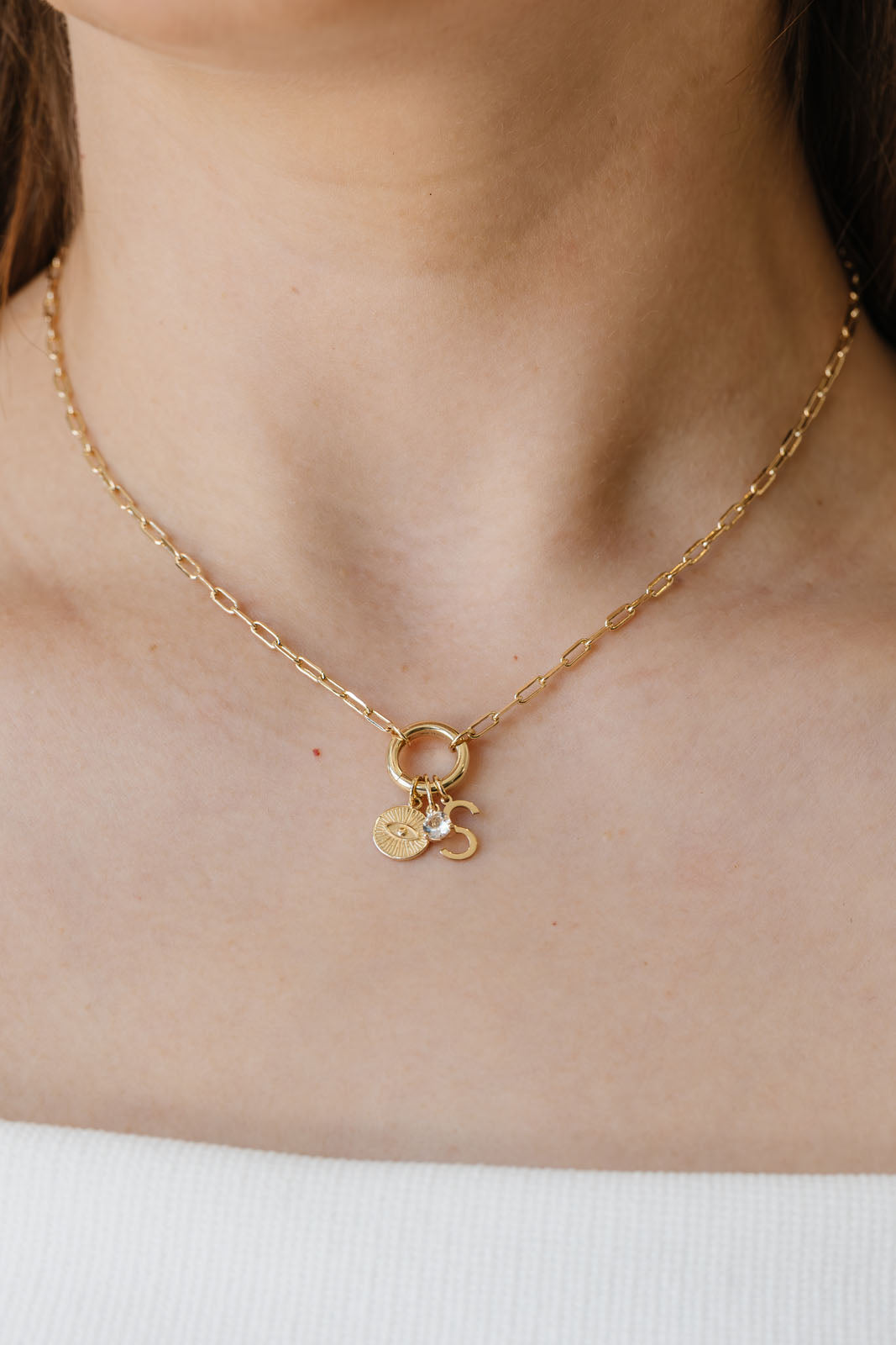 Evil Eye Charm in 10kt Yellow Gold
