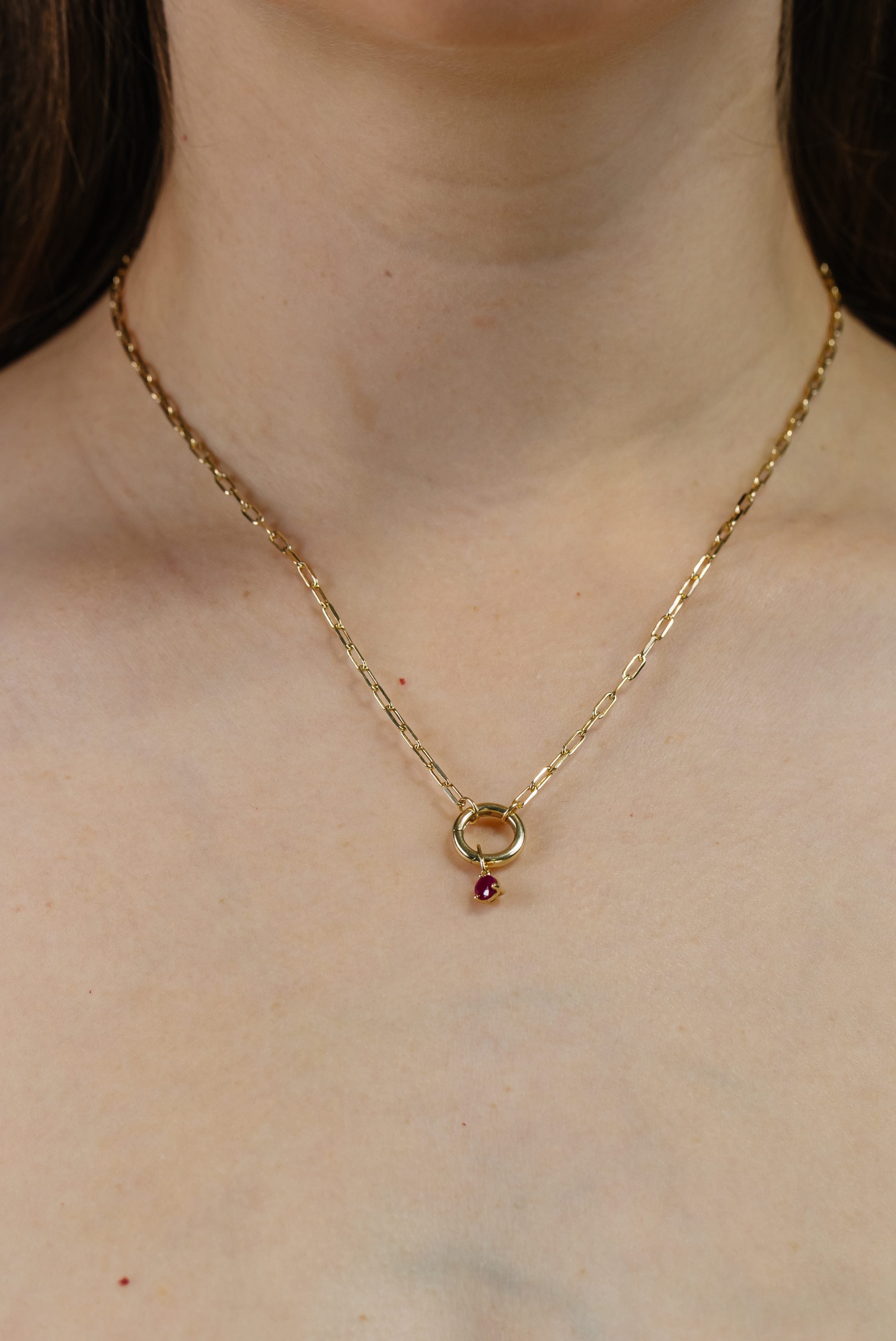 4mm Ruby Charm in 10kt Yellow Gold