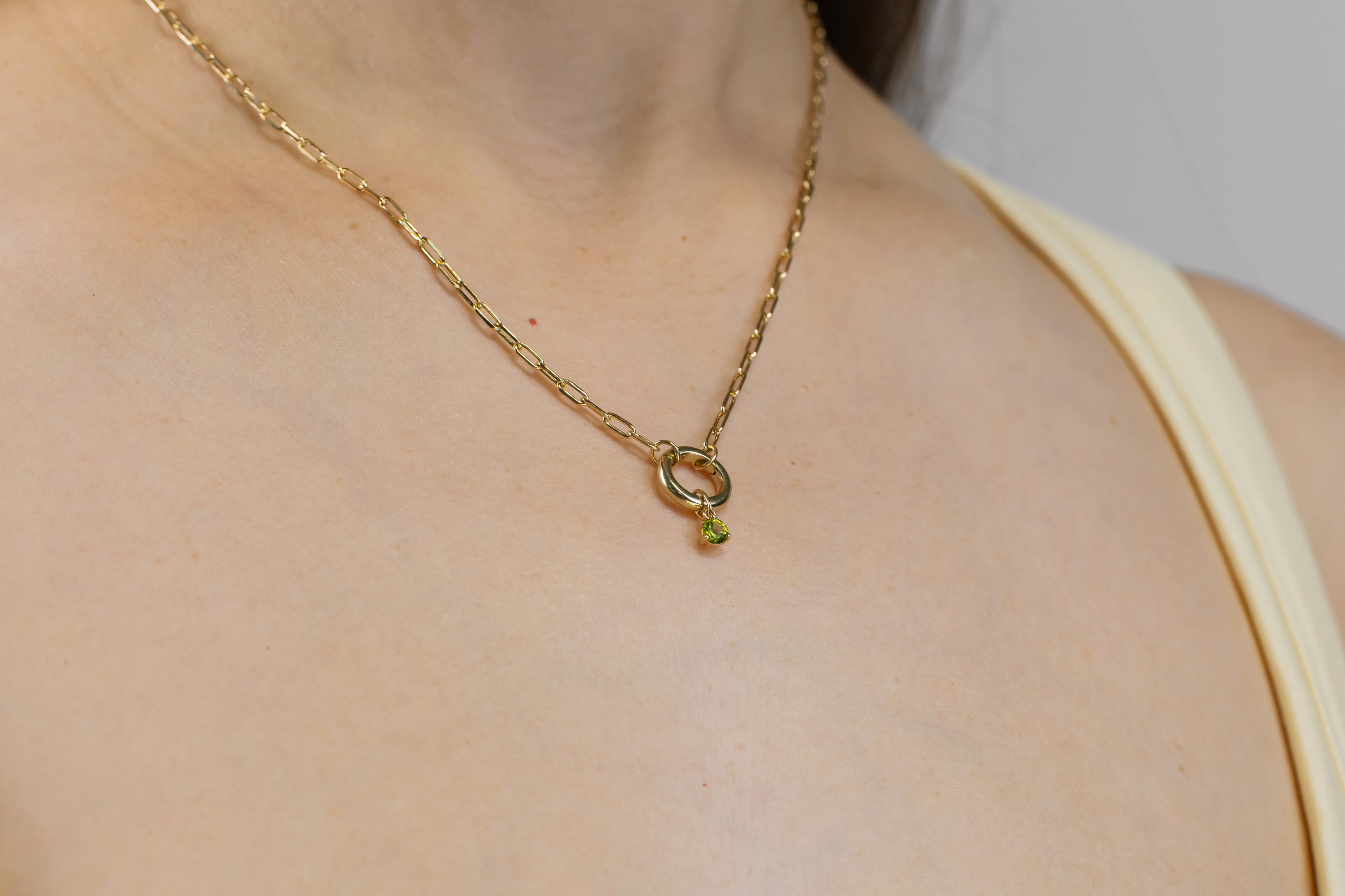 4mm Peridot Charm in 10kt Yellow Gold