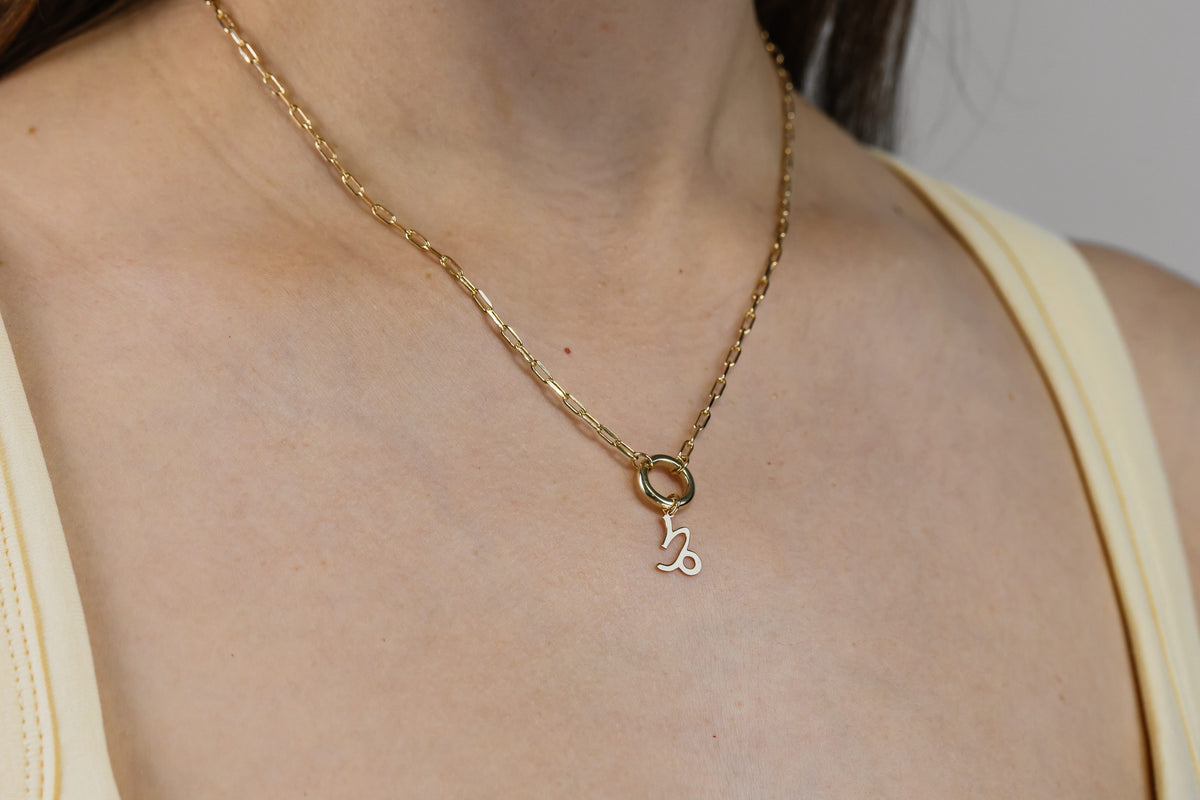 Capricorn Zodiac Charm in 10kt Yellow Gold