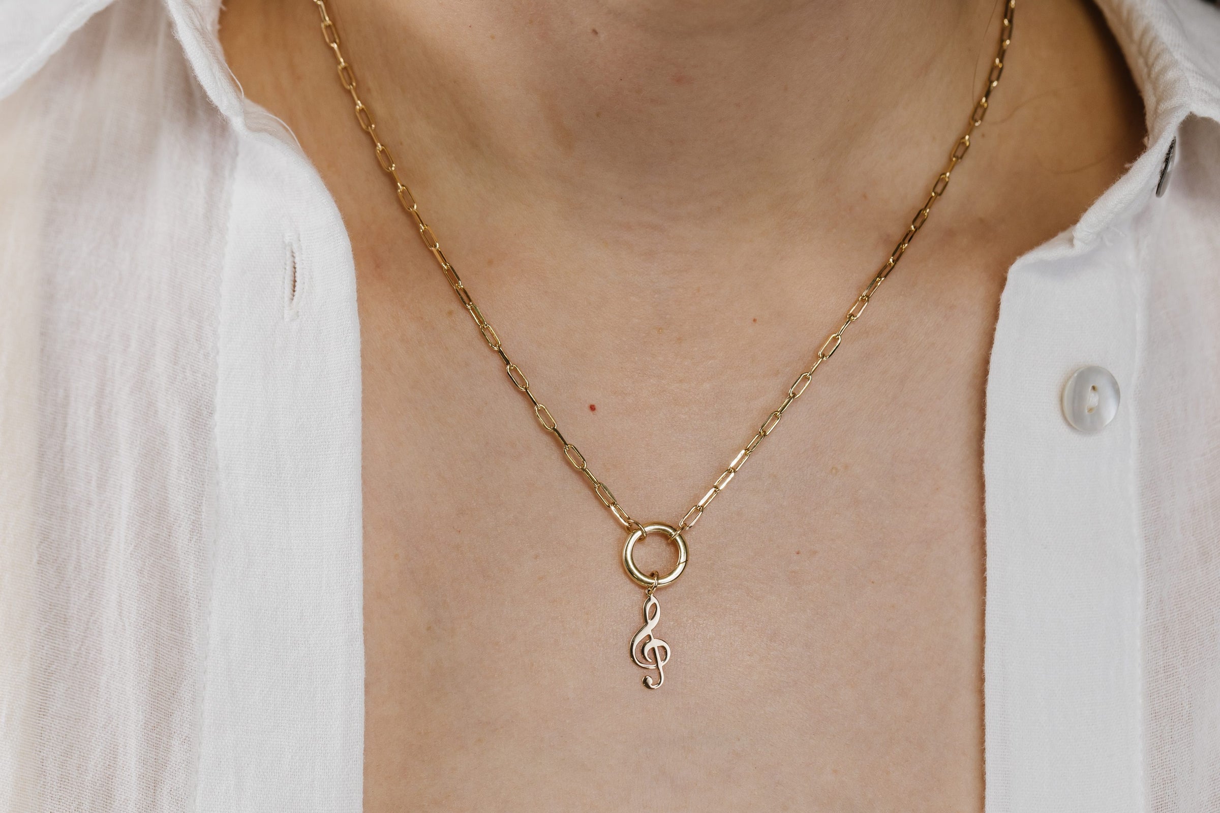 Treble Clef Charm in 10kt Yellow Gold