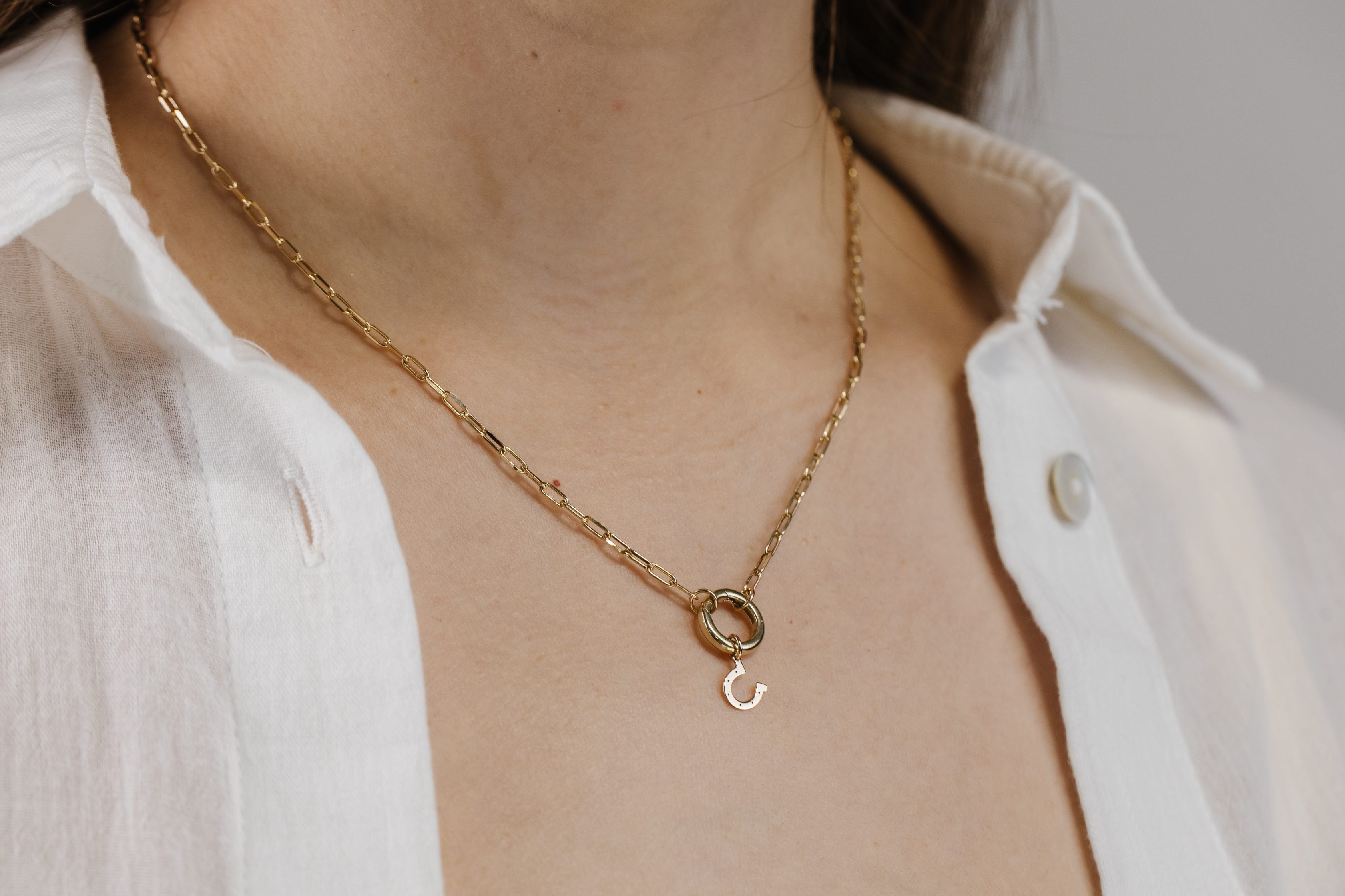 Horseshoe Charm in 10kt Yellow Gold