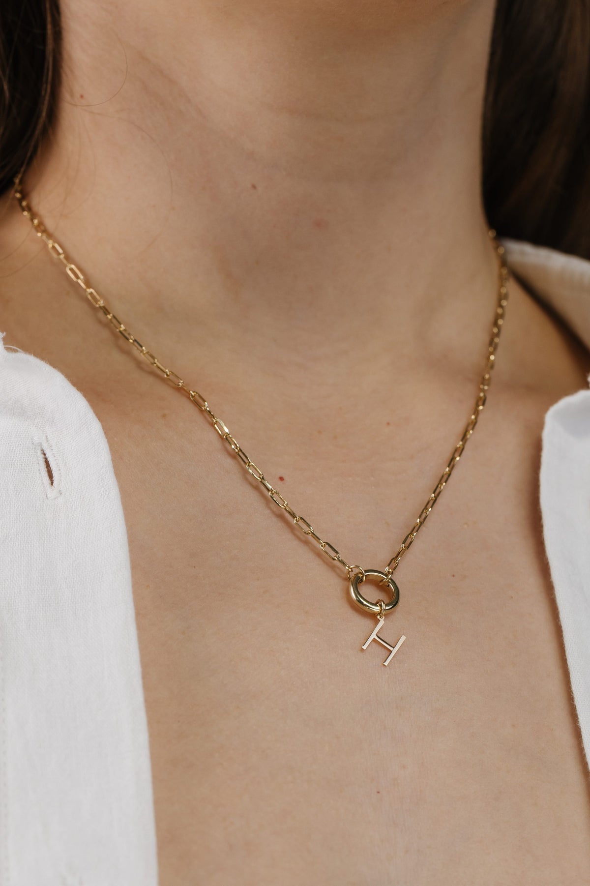 "H" Initial Charm in 10kt Yellow Gold