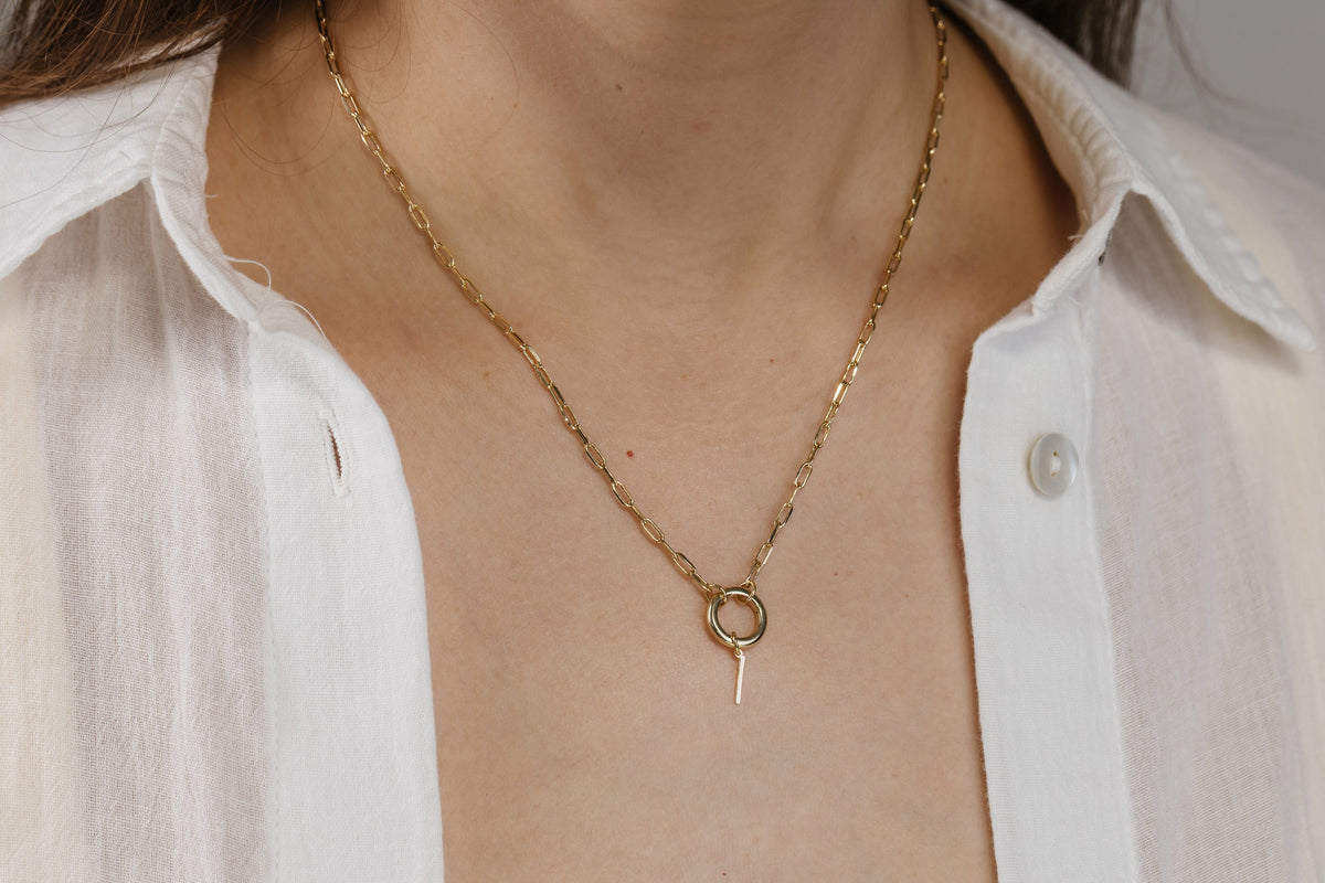 "I" Initial Charm in 10kt Yellow Gold