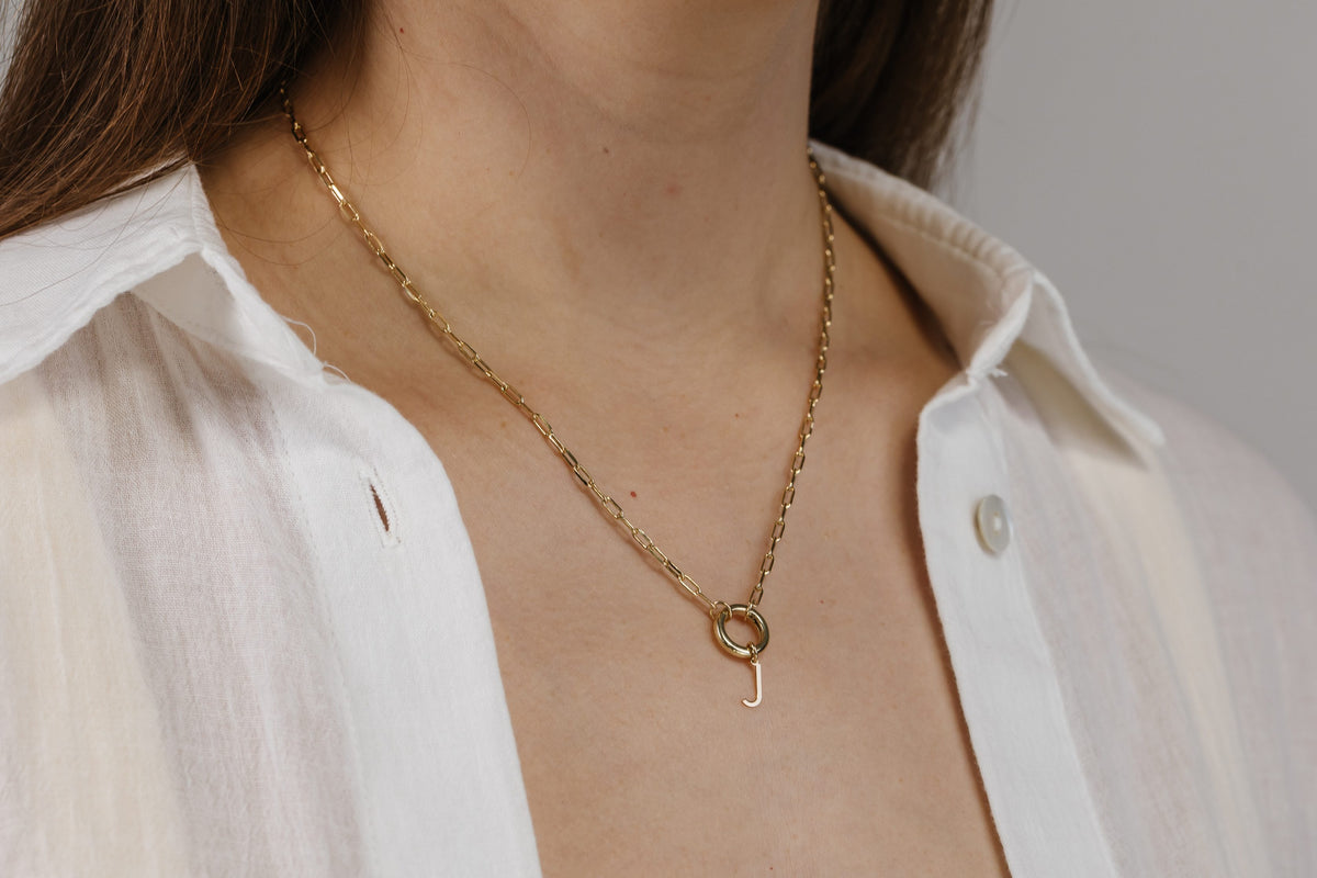 "J" Initial Charm in 10kt Yellow Gold