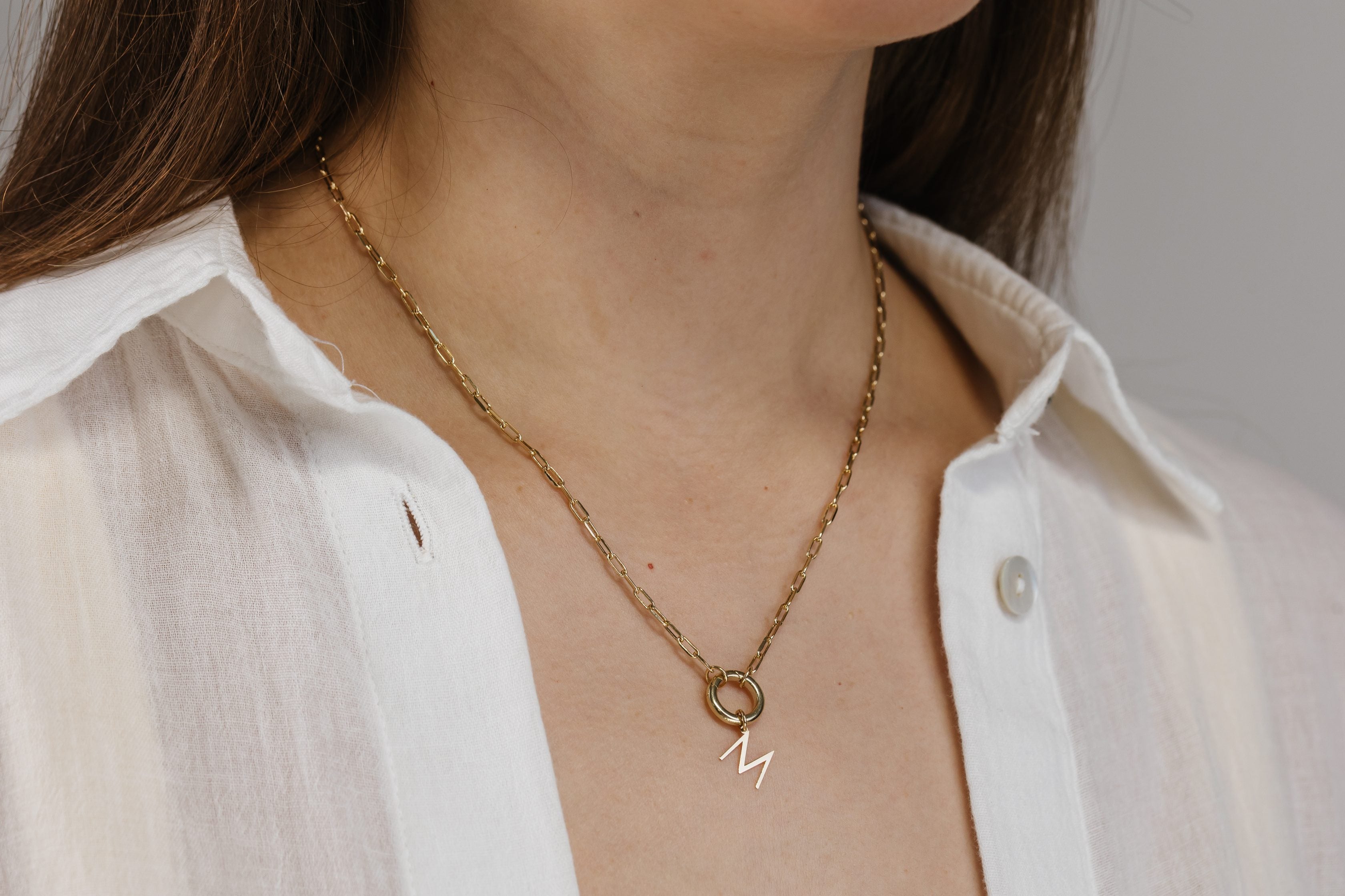 "M" Initial Charm in 10kt Yellow Gold