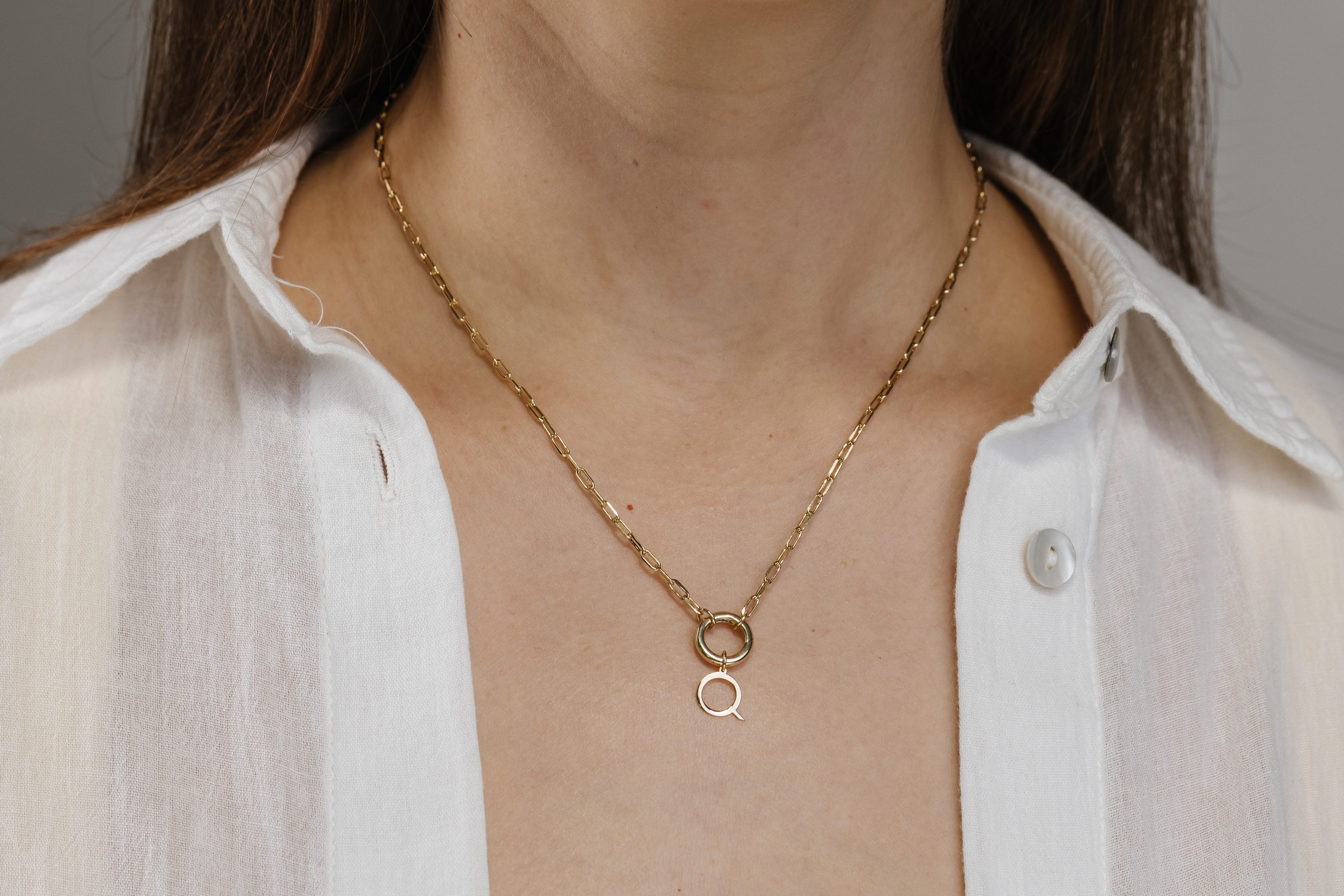 "Q" Initial Charm in 10kt Yellow Gold