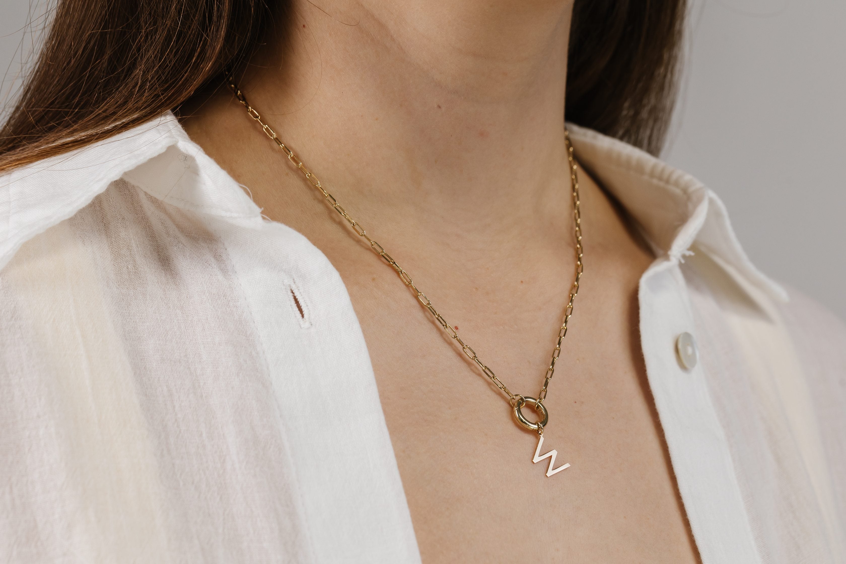 "W" Initial Charm in 10kt Yellow Gold