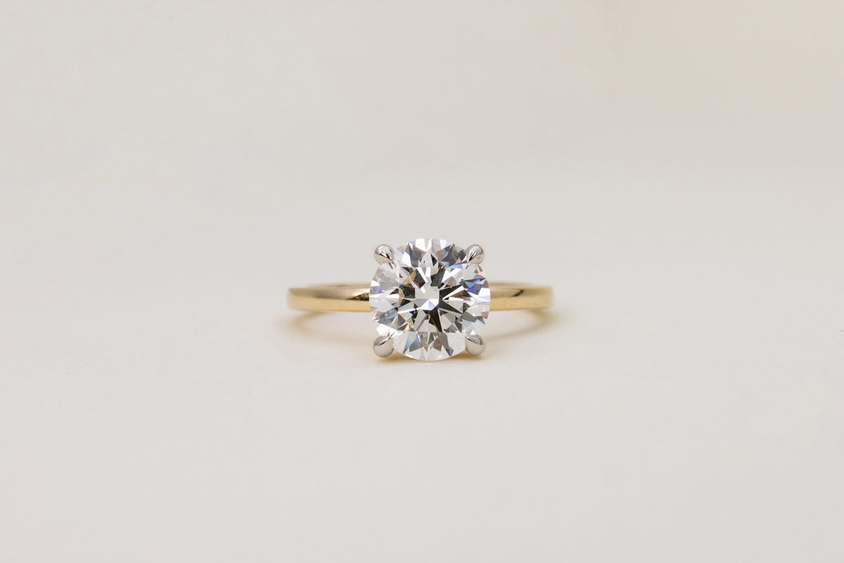 Round Brilliant Engagement Ring with 2.15 Carat TW of Lab Created Diamonds in 14kt Yellow Gold