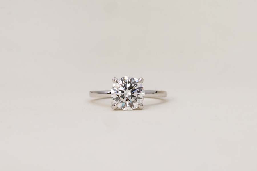 Round Brilliant Engagement Ring with 2.15 Carat TW of Lab Created Diamonds in 14kt White Gold