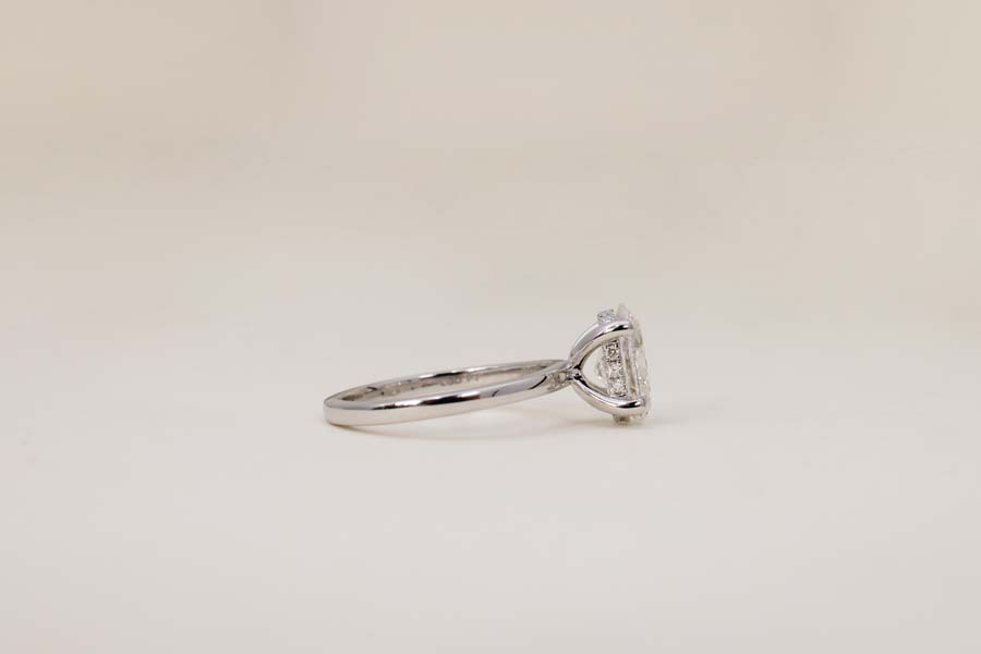 Oval Engagement Ring with 2.15 Carat TW of Lab Created Diamonds in 14kt White Gold