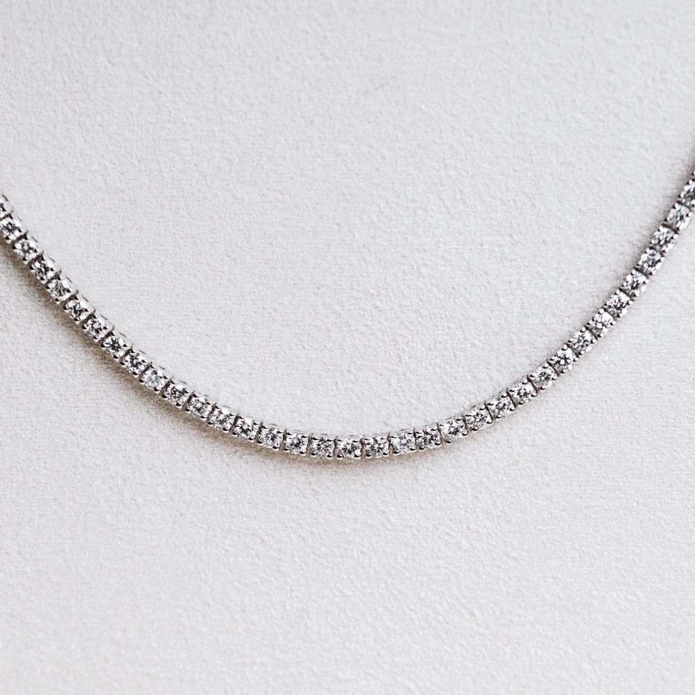 Tennis Necklace with 5.00 Carat TW of Lab Created Diamonds in 14KT White Gold