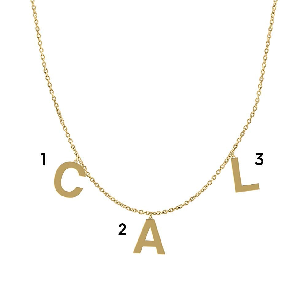 16"-18" Custom Initial Necklace in Select Metals with 2, 3 or 4 Letters