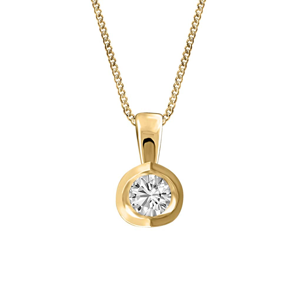 Pendant with .30 Carat Diamond in 14kt Yellow Gold with Chain