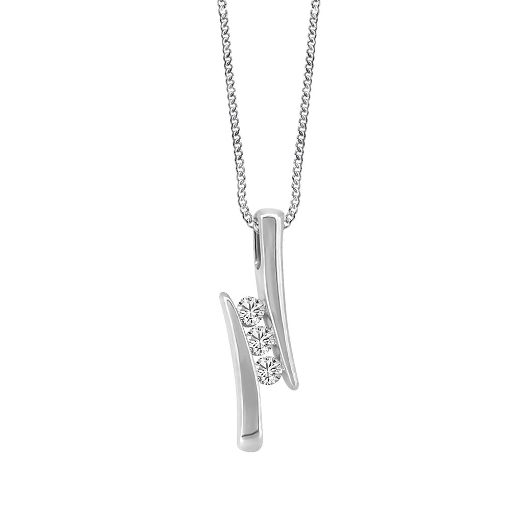 Pendant with .15 Carat TW Diamond with Chain in 10kt White Gold