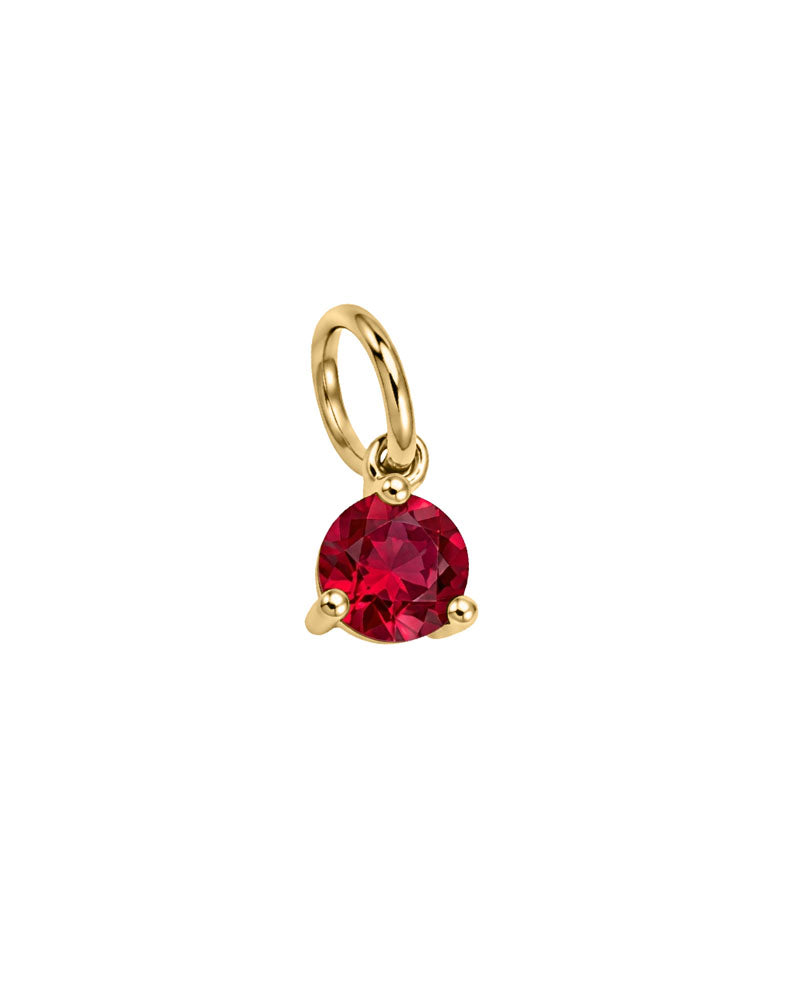 4mm Ruby Charm in 10kt Yellow Gold