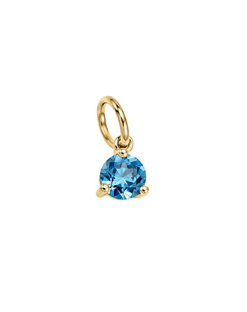 4mm Blue Topaz Charm in 10kt Yellow Gold