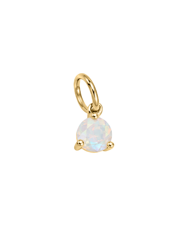 4mm Opal Charm in 10kt Yellow Gold