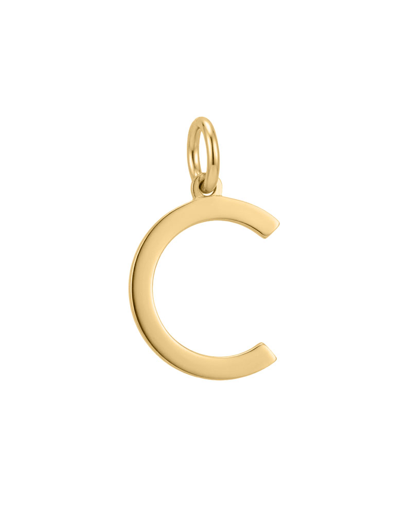 "C" Initial Charm in 10kt Yellow Gold