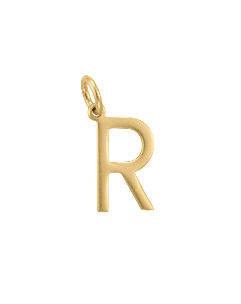 "R" Initial Charm in 10kt Yellow Gold