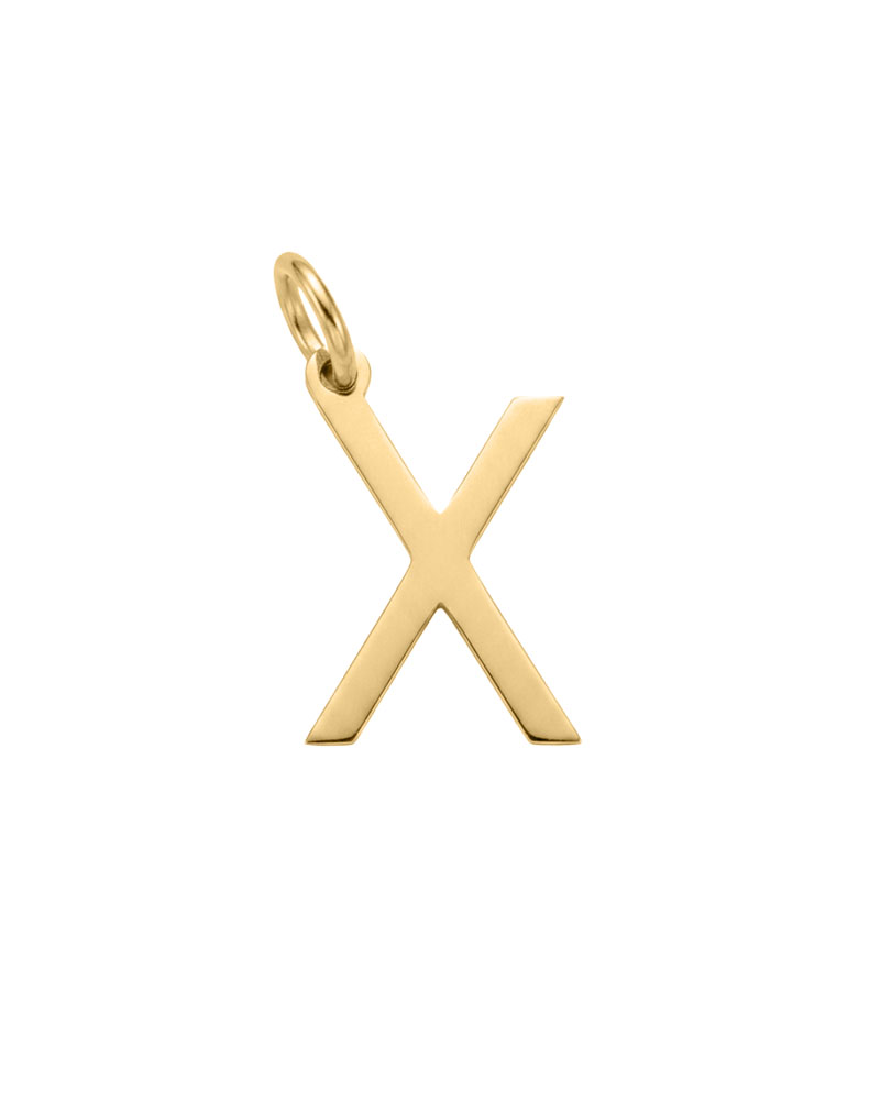 "X" Initial Charm in 10kt Yellow Gold