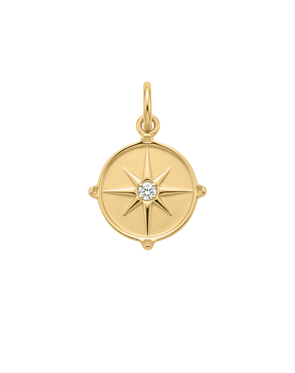 Compass Charm in 10kt Yellow Gold