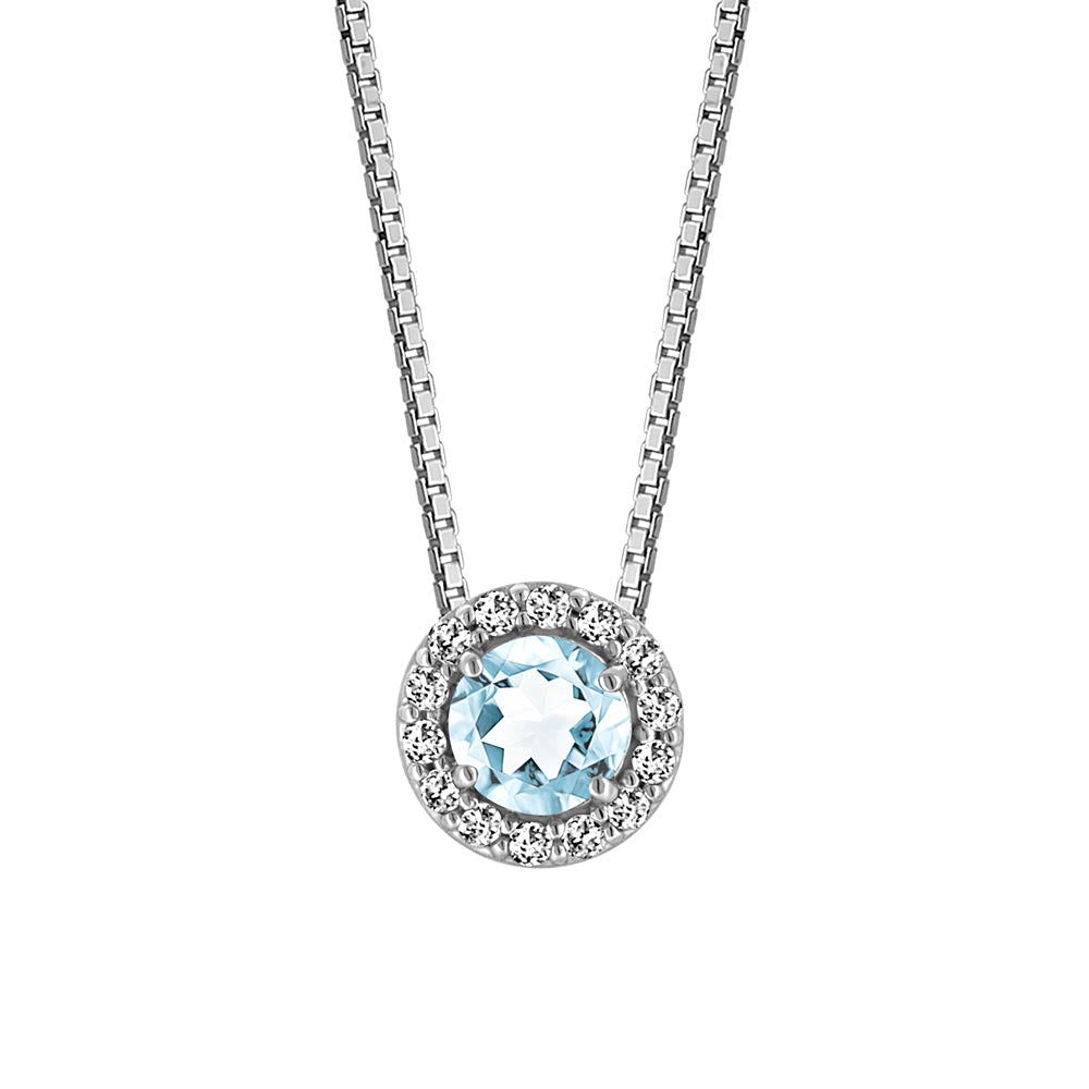 Birthstone Set Bundle with Genuine Aquamarine and Cubic Zirconia in Sterling Silver