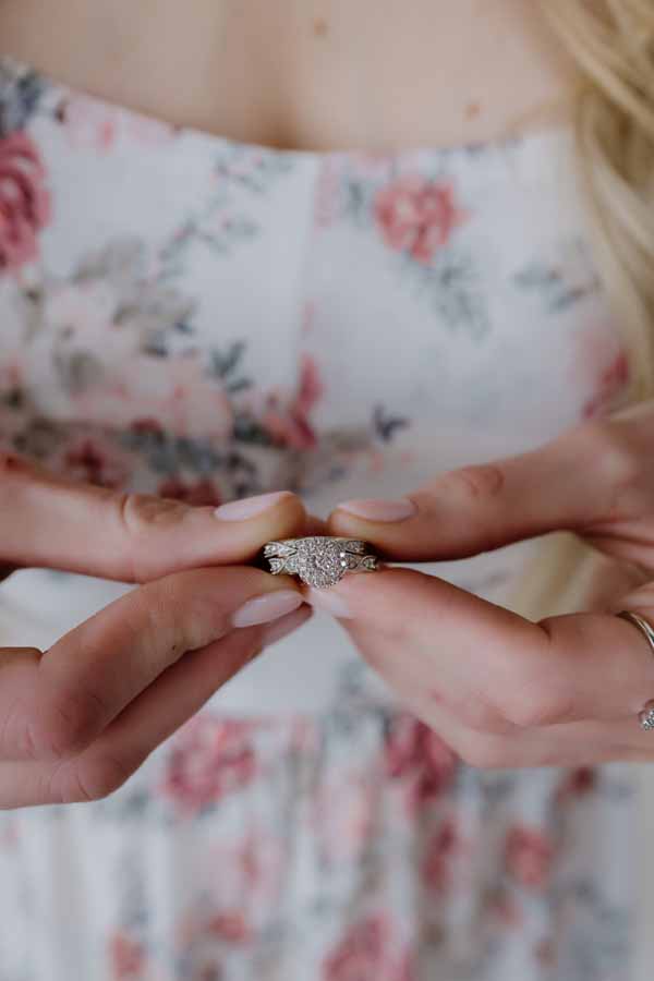 Bridal Set with .50 Carat TW Crafted in 10kt white Gold