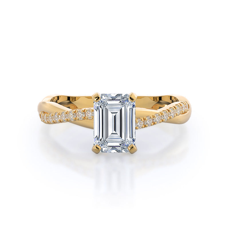 Twisted Lab Created Diamond Engagement Ring