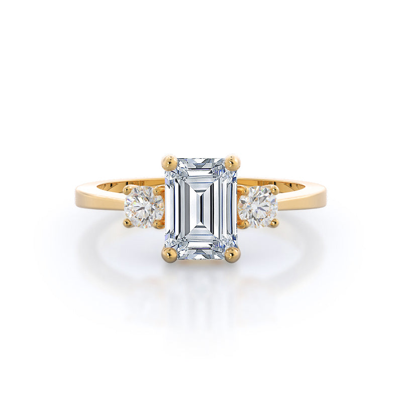 Petite Three Stone Lab Created Diamond Engagement Ring
