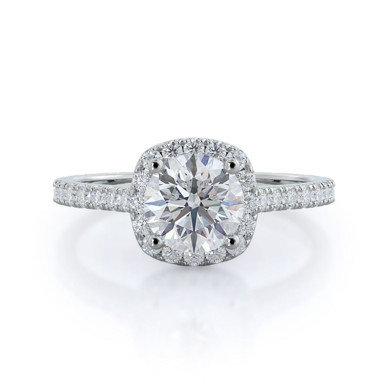 Halo Lab Created Diamond Engagement Ring