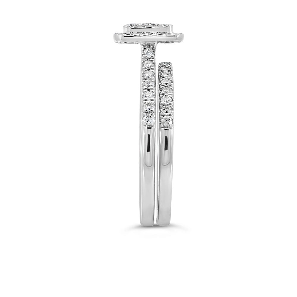 Halo Engagement Ring Set