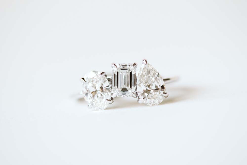 Emerald Cut Engagement Ring with 2.14 Carat TW