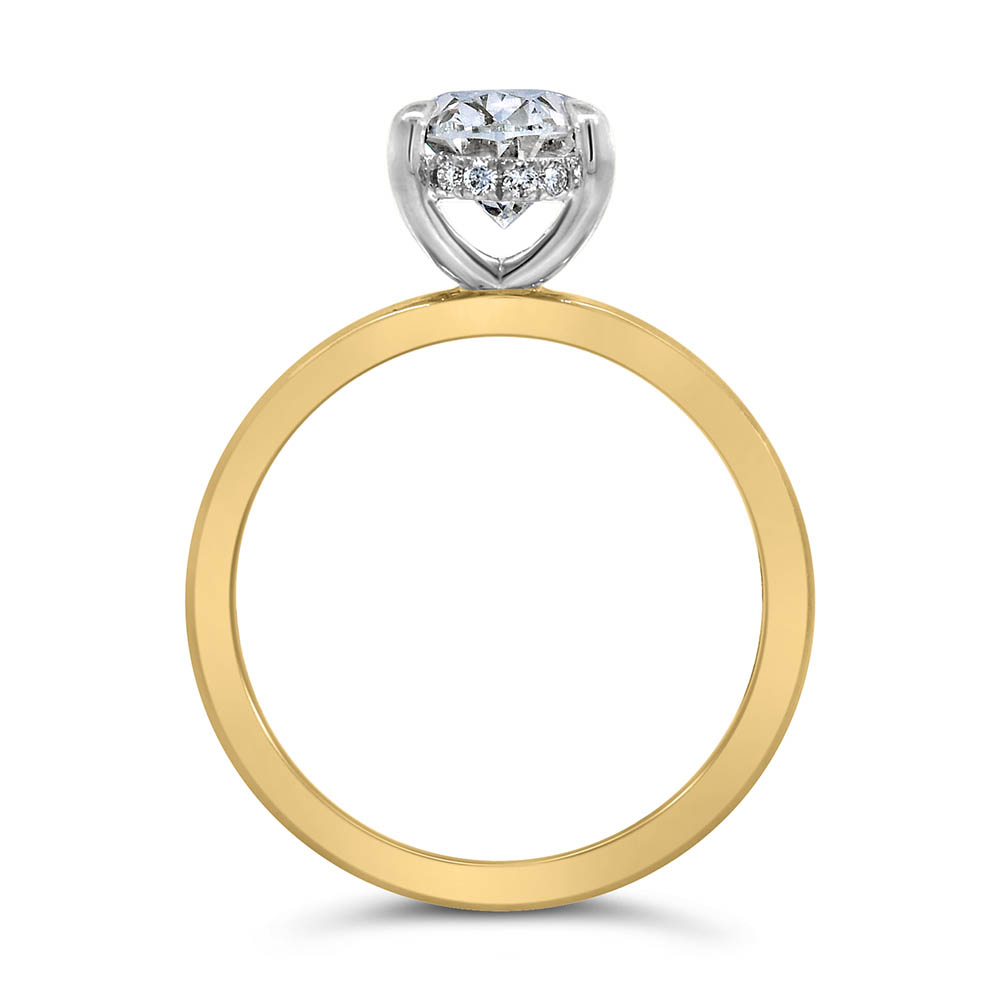 Oval Engagement Ring with 2.15 Carat TW of Lab Created Diamonds in 14kt Yellow Gold