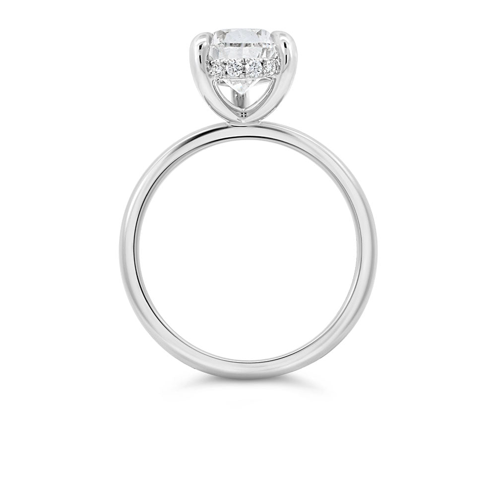 Hidden Halo Pear Shape Engagement Ring with 3.00 Carat TW Lab-grown Diamond in 14kt White Gold