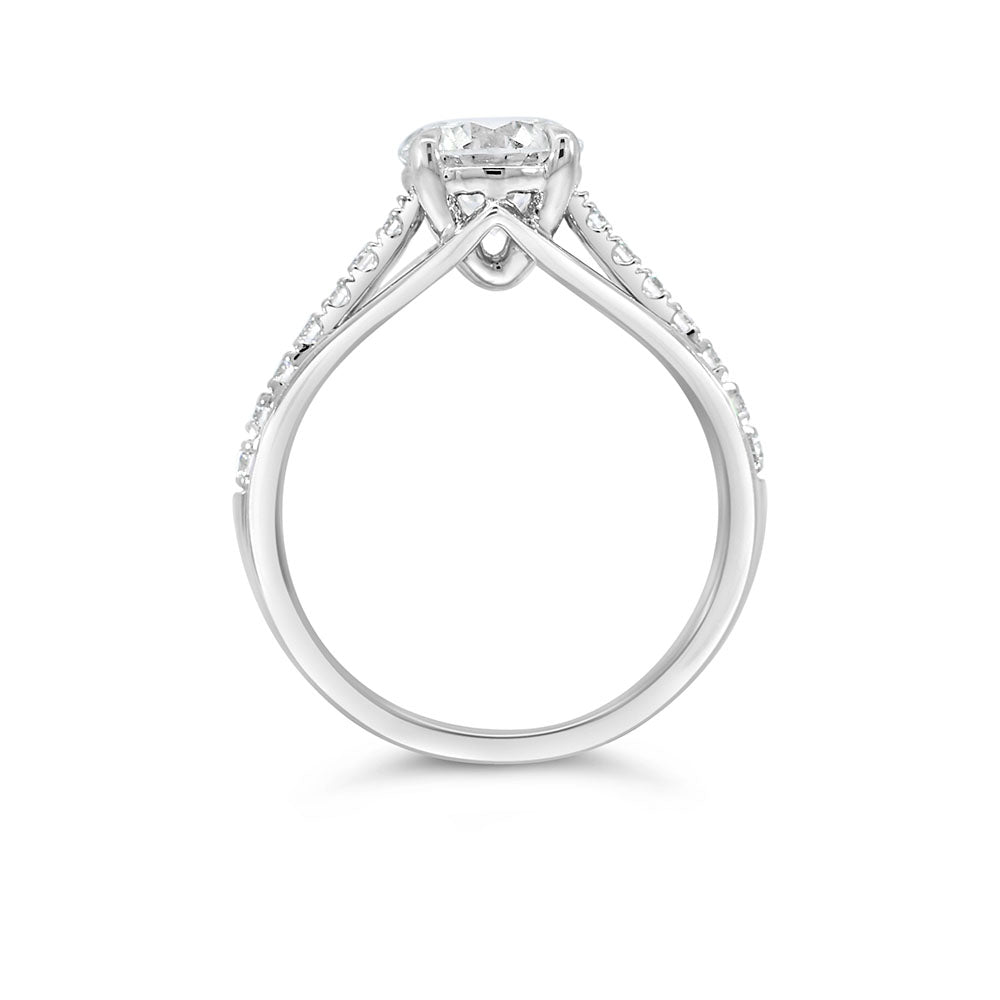 Lab Created Diamond Engagement Ring with 2.50 Carat TW in 14kt White Gold
