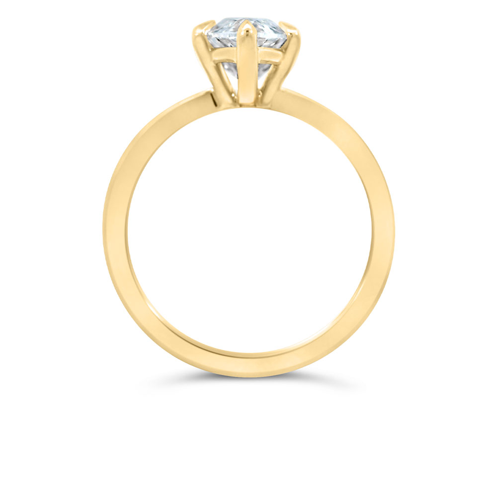 Marquise Cut Engagement Ring with 3.00 Carat TW Lab-grown Diamond with bold band in 14kt Yellow Gold