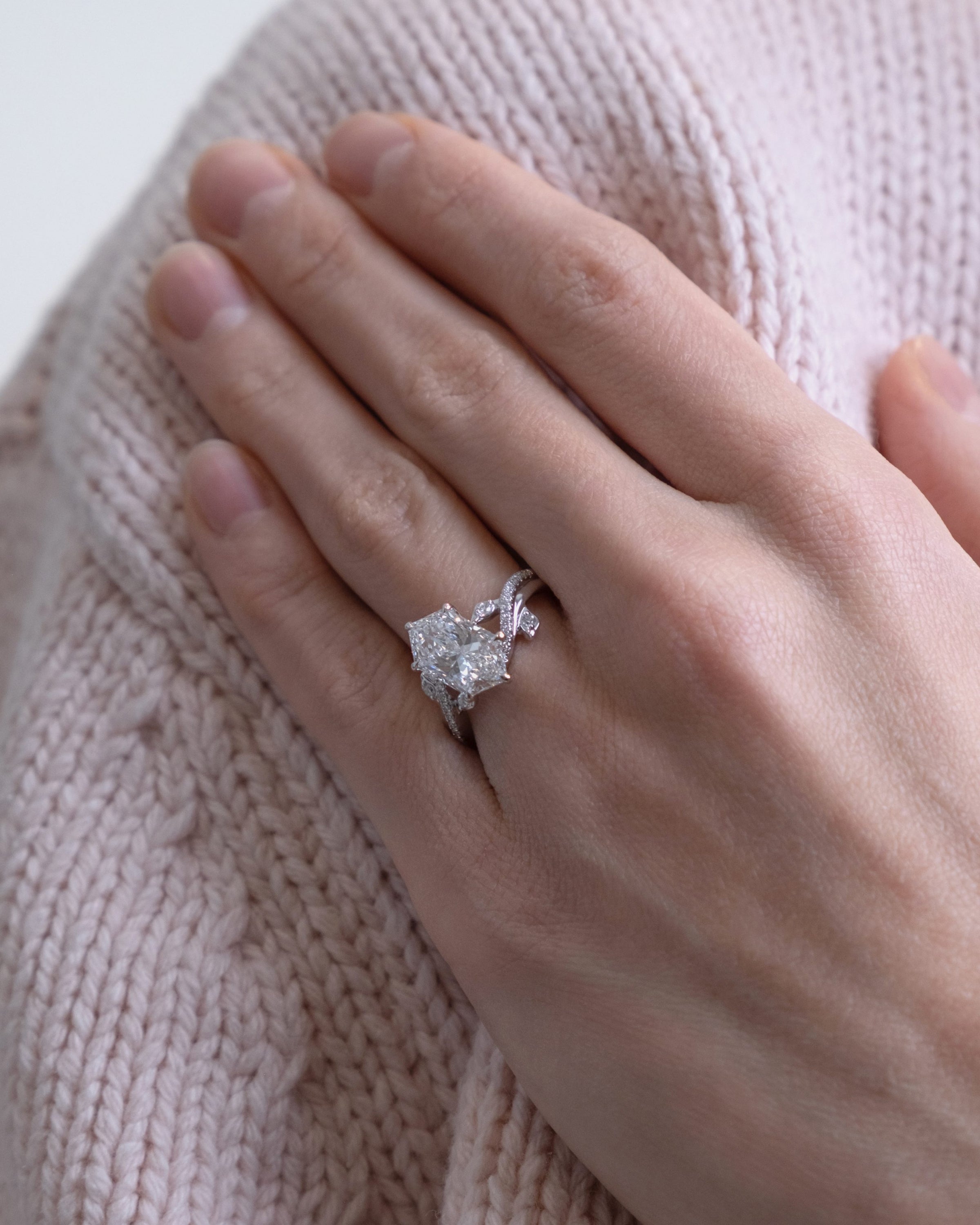 Dutch Marquise Engagement Ring with 3.25 Carat TW of Lab Created Diamonds in 14kt White Gold