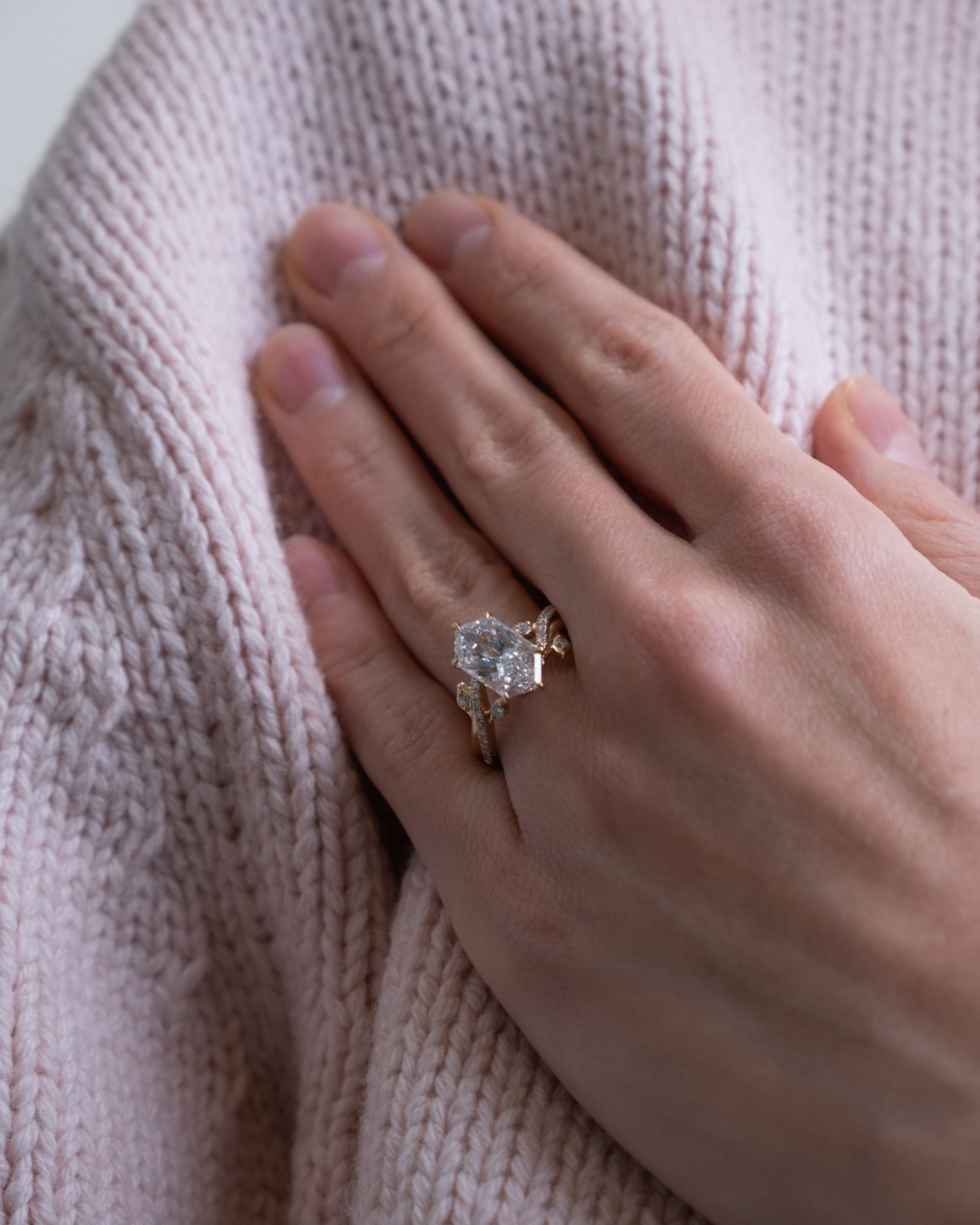 Dutch Marquise Engagement Ring with 3.25 Carat TW of Lab Created Diamonds in 14kt Yellow Gold